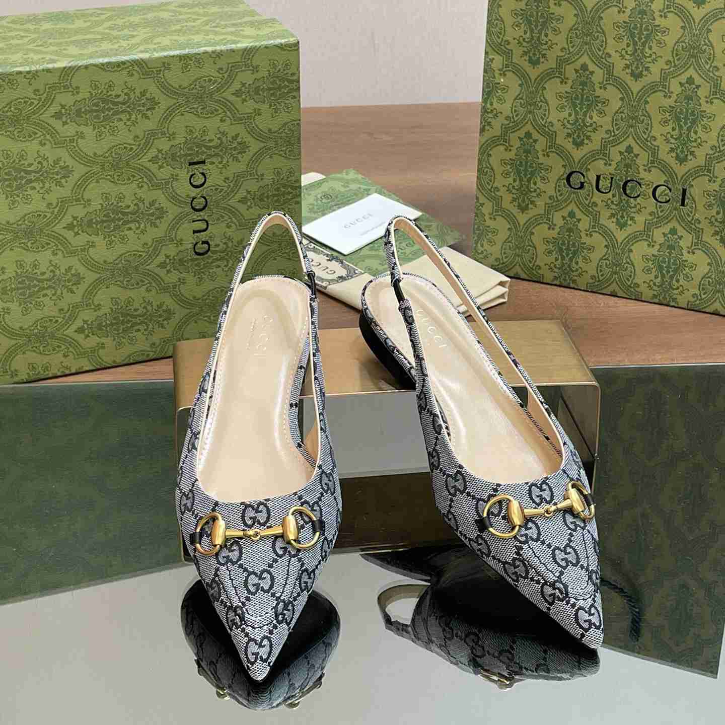 Gucci Women's Horsebit Slingback Ballet Flat - DopestKickz