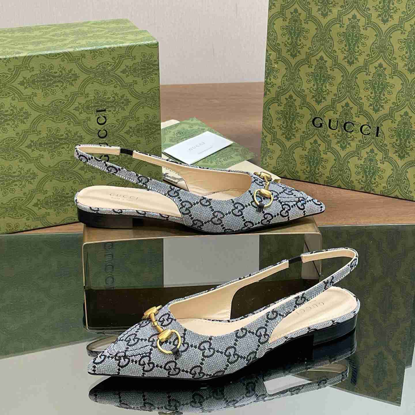 Gucci Women's Horsebit Slingback Ballet Flat - DopestKickz