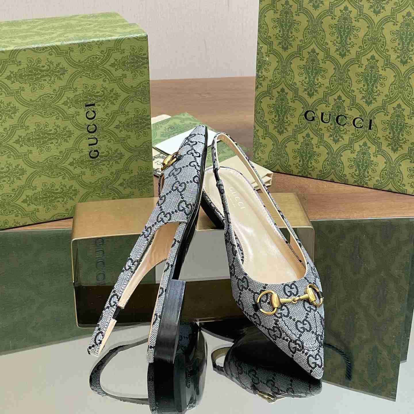 Gucci Women's Horsebit Slingback Ballet Flat - DopestKickz