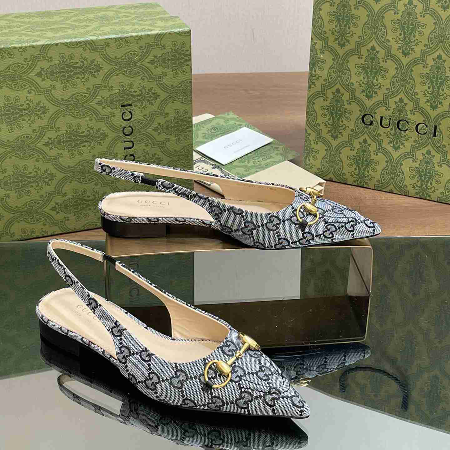 Gucci Women's Horsebit Slingback Ballet Flat - DopestKickz