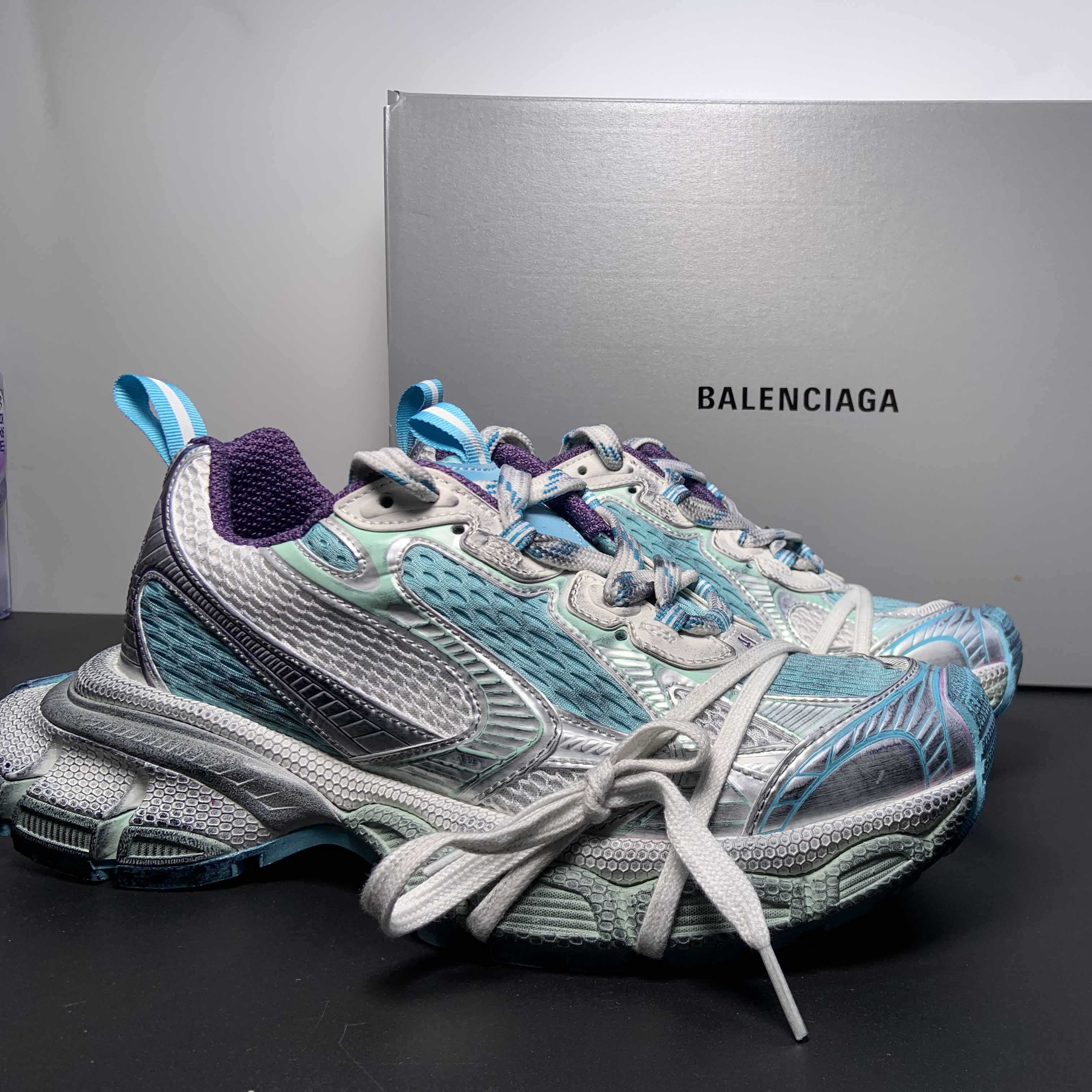 Balenciaga 3XL Sneaker In Light Blue/White/Purple  - DopestKickz