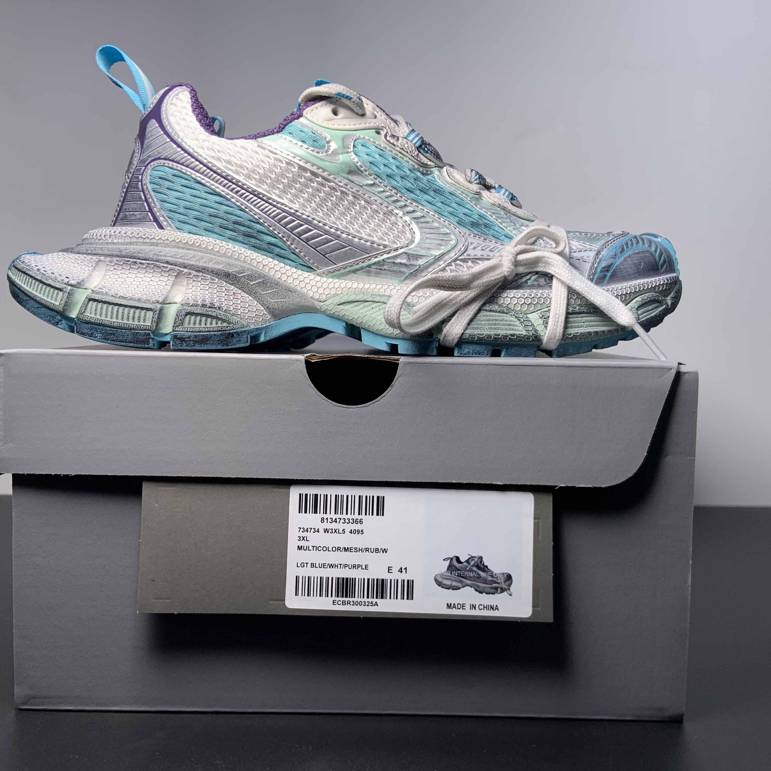 Balenciaga 3XL Sneaker In Light Blue/White/Purple  - DopestKickz