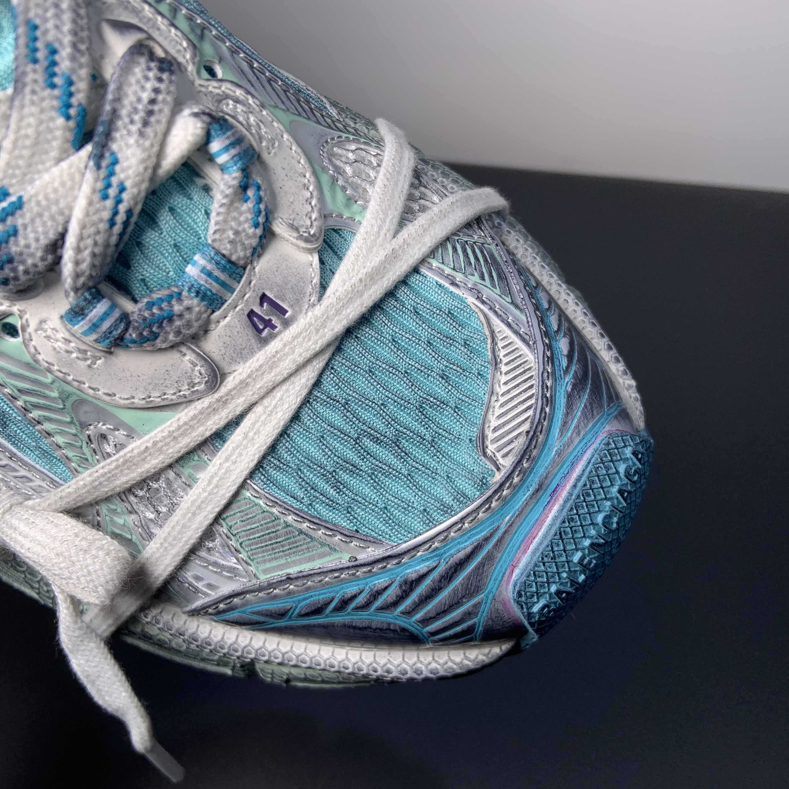 Balenciaga 3XL Sneaker In Light Blue/White/Purple  - DopestKickz