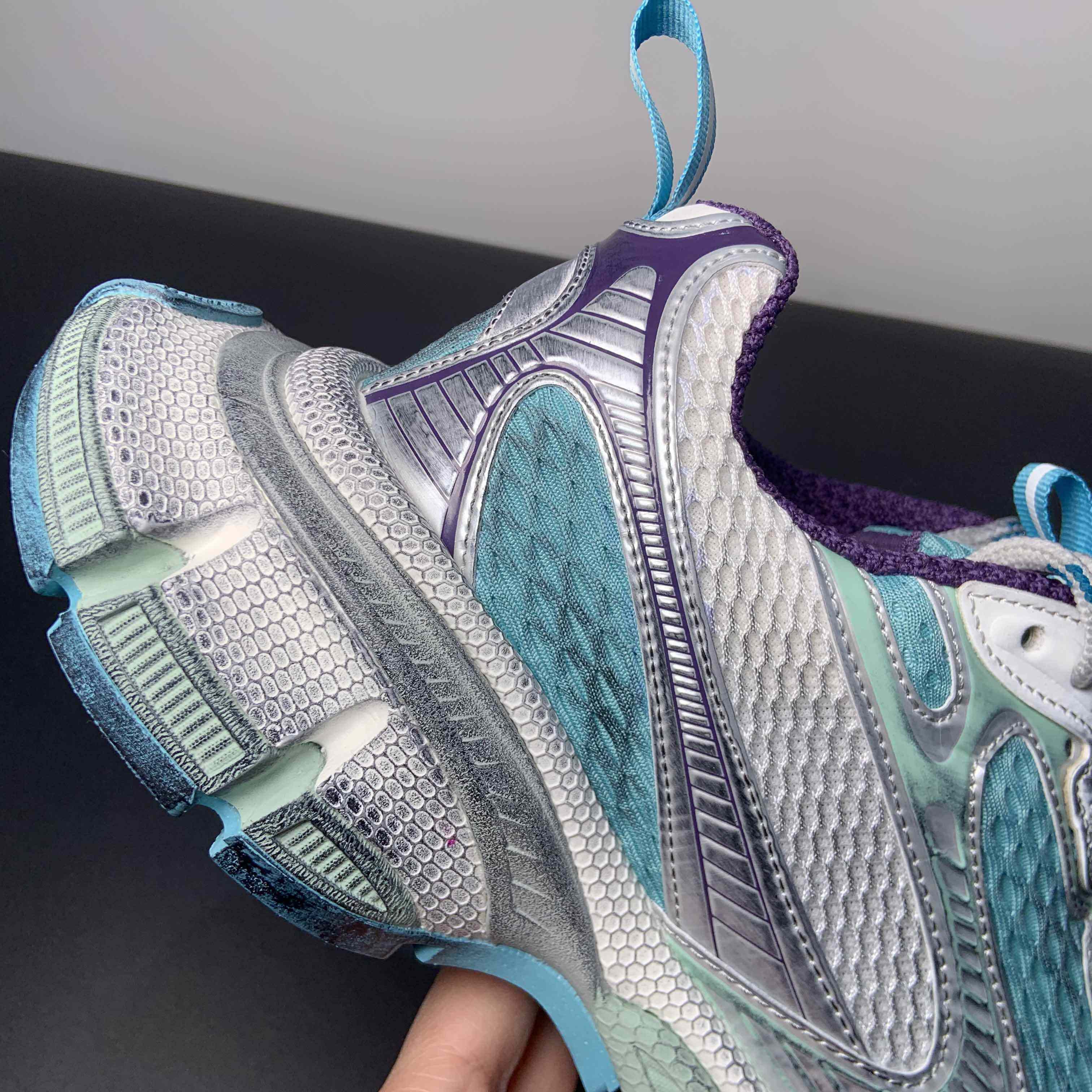 Balenciaga 3XL Sneaker In Light Blue/White/Purple  - DopestKickz