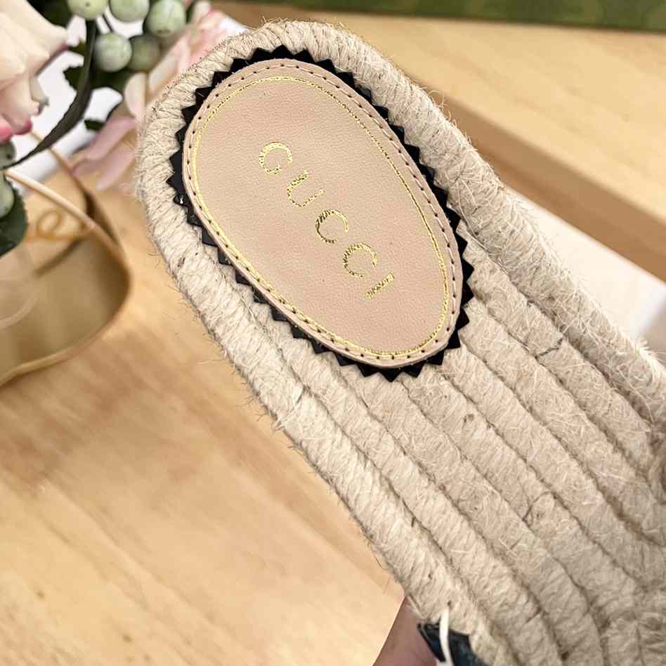 Gucci Women's Slide Espadrille With GG Crystals - DopestKickz