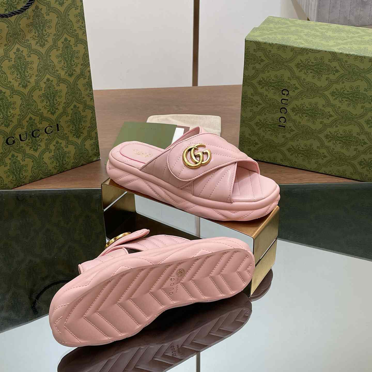 Gucci Women's Double G Slide Sandal - DopestKickz