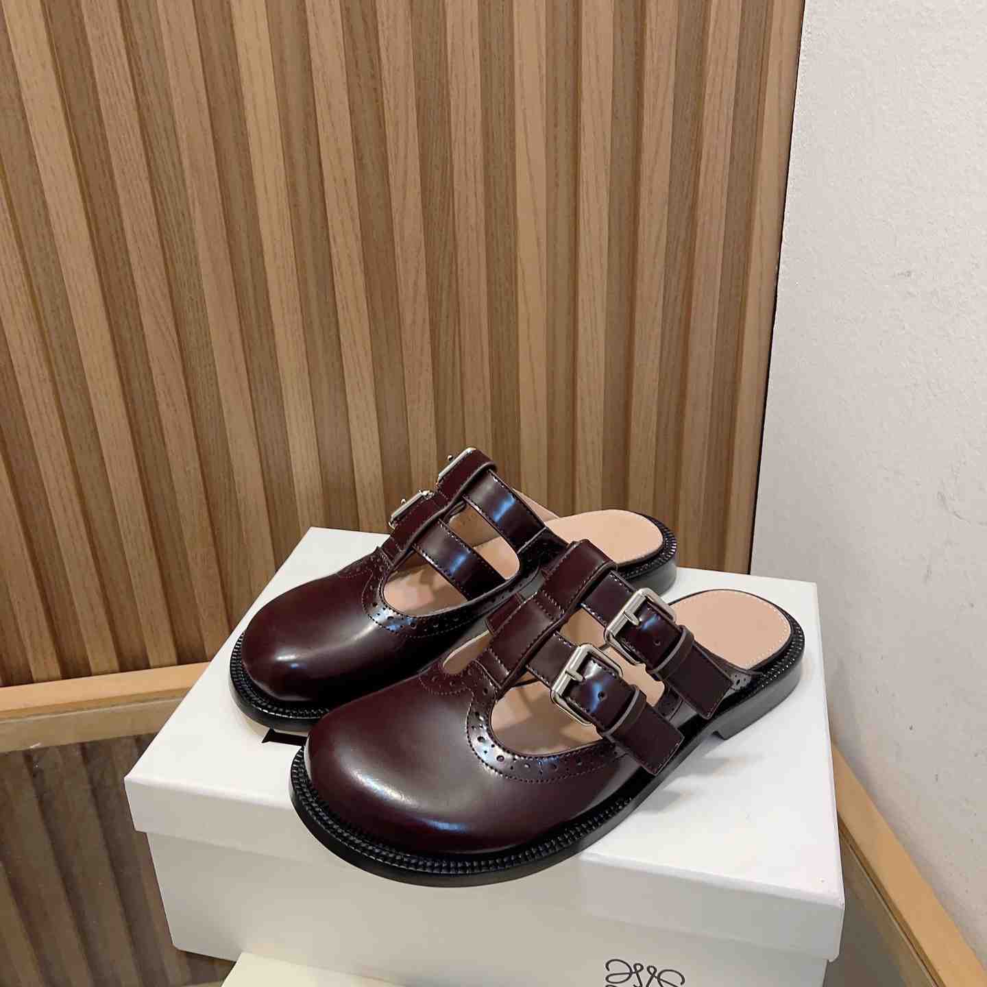 Loewe Campo Mary Jane Mule In Calfskin - DopestKickz