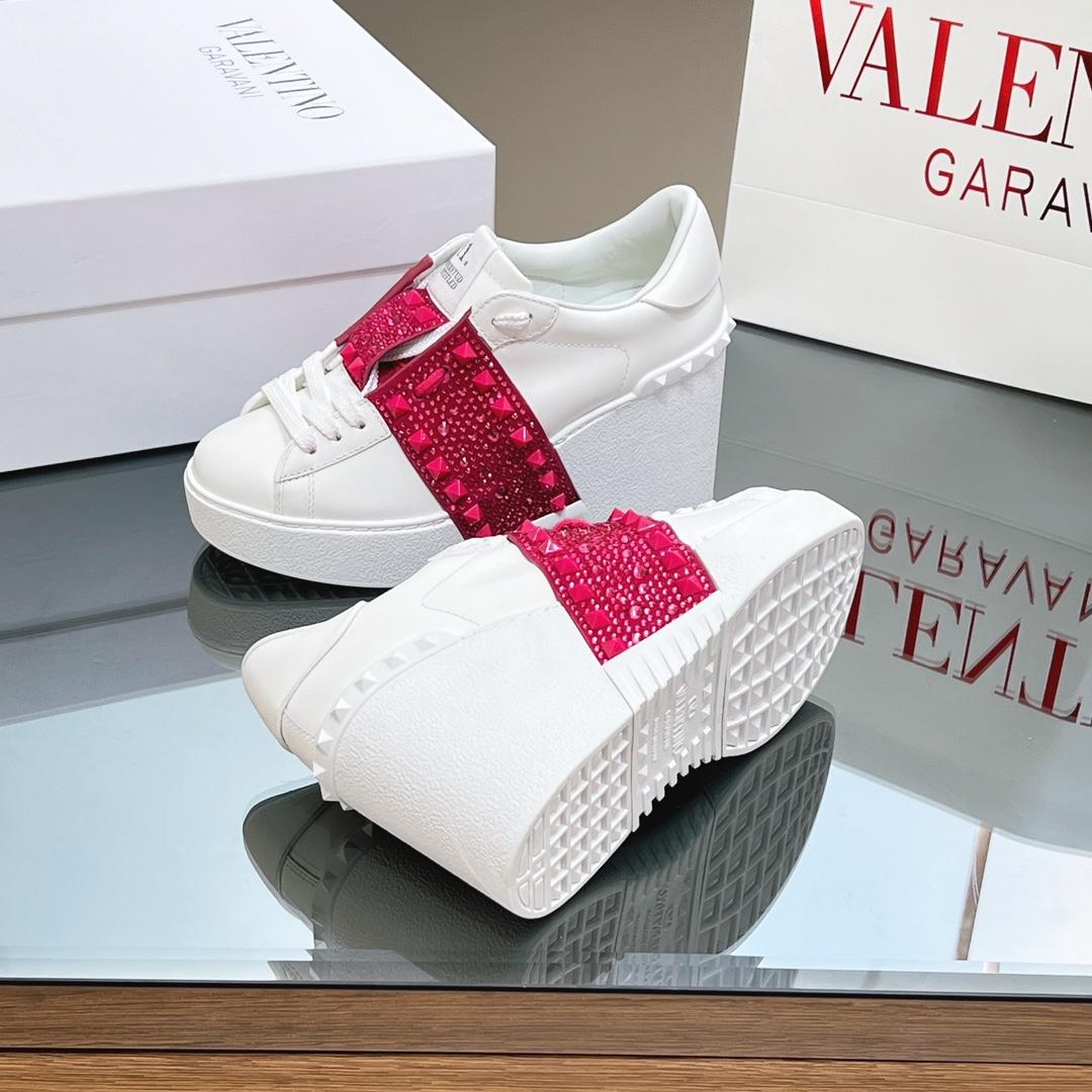 Valenti Open Disc Wedge Sneaker In Calfskin With Sequin Embroidery  85mm - DopestKickz