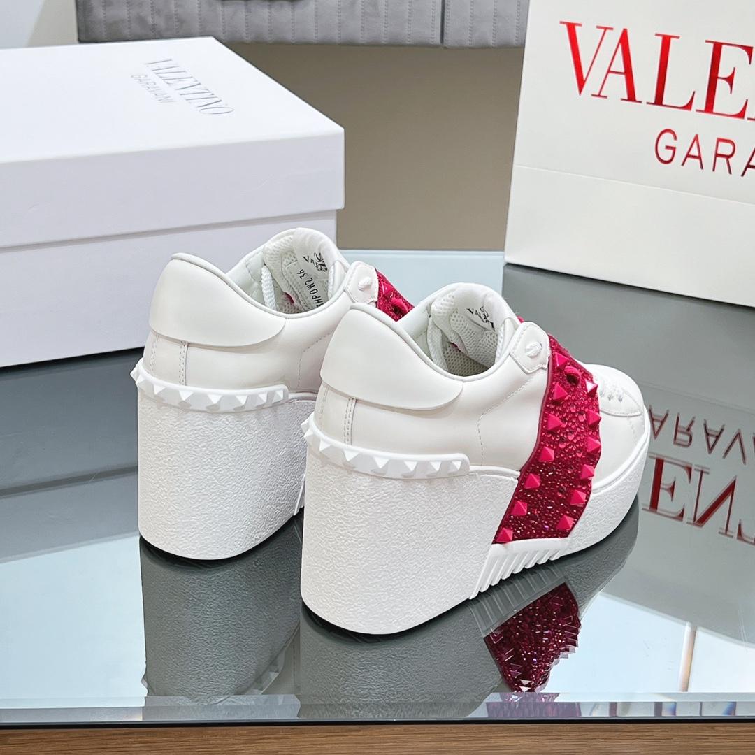 Valenti Open Disc Wedge Sneaker In Calfskin With Sequin Embroidery  85mm - DopestKickz