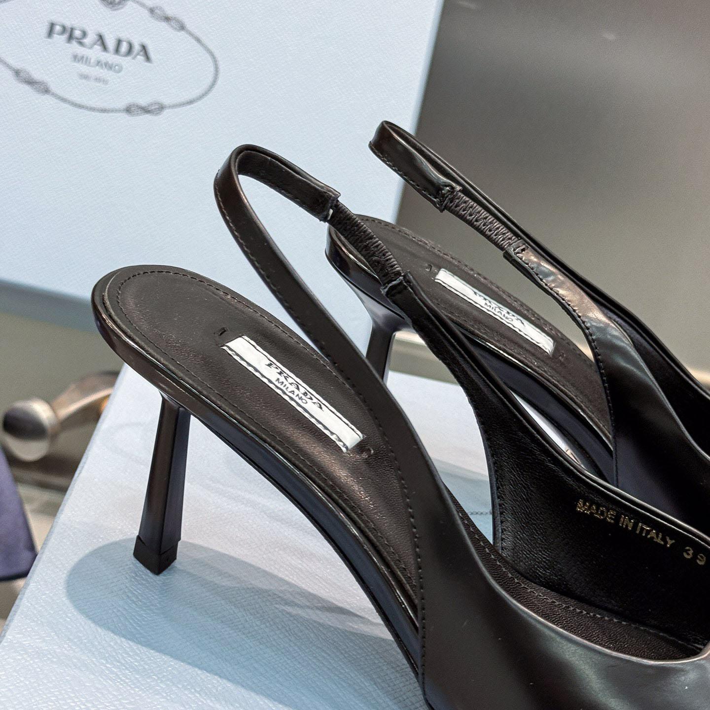 Prada Brushed Leather Slingback Pumps - DopestKickz