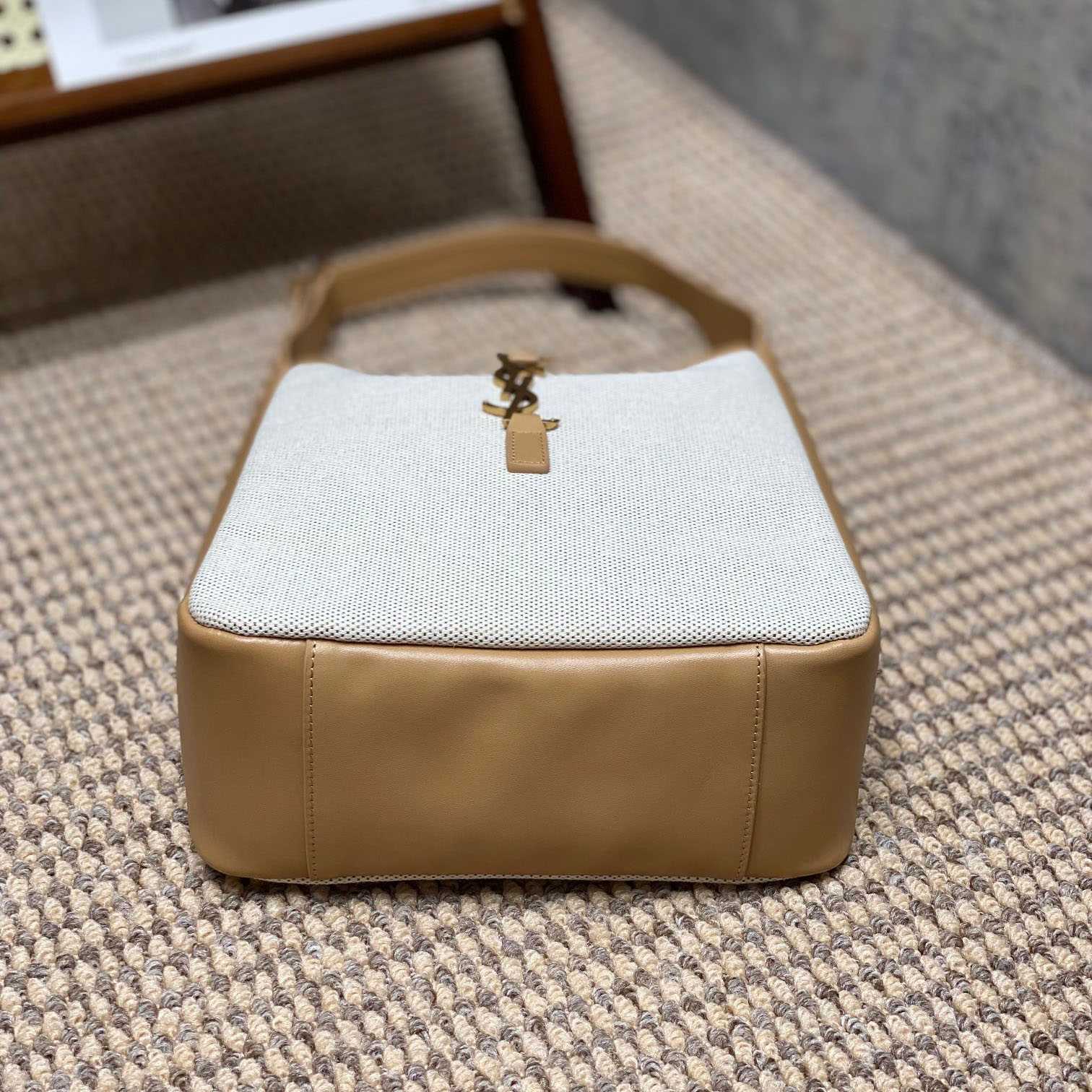 Saint Laurent LE 5 À 7 Small Supple In Canvas And Smooth Leather - DopestKickz