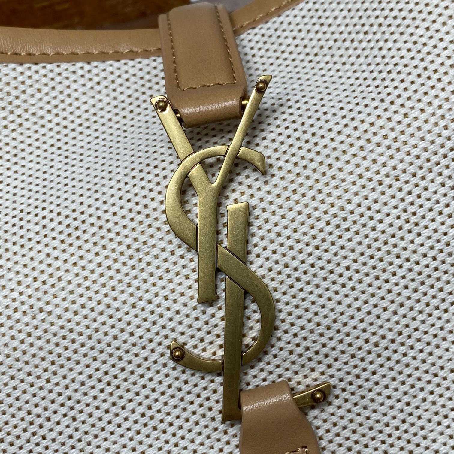 Saint Laurent LE 5 À 7 Small Supple In Canvas And Smooth Leather - DopestKickz