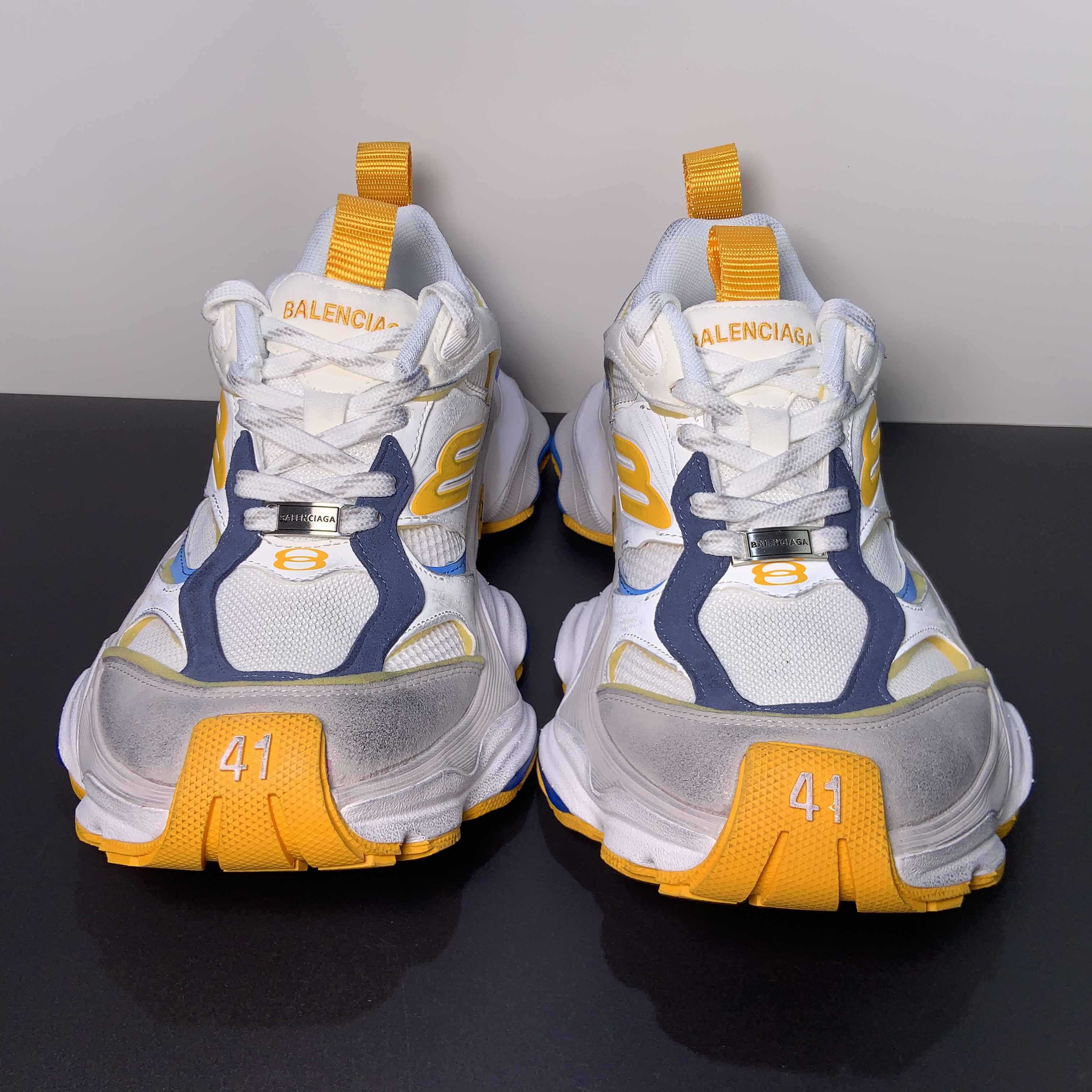 Balenciaga Cargo Sneaker In White/Grey/Orange /Blue  - DopestKickz