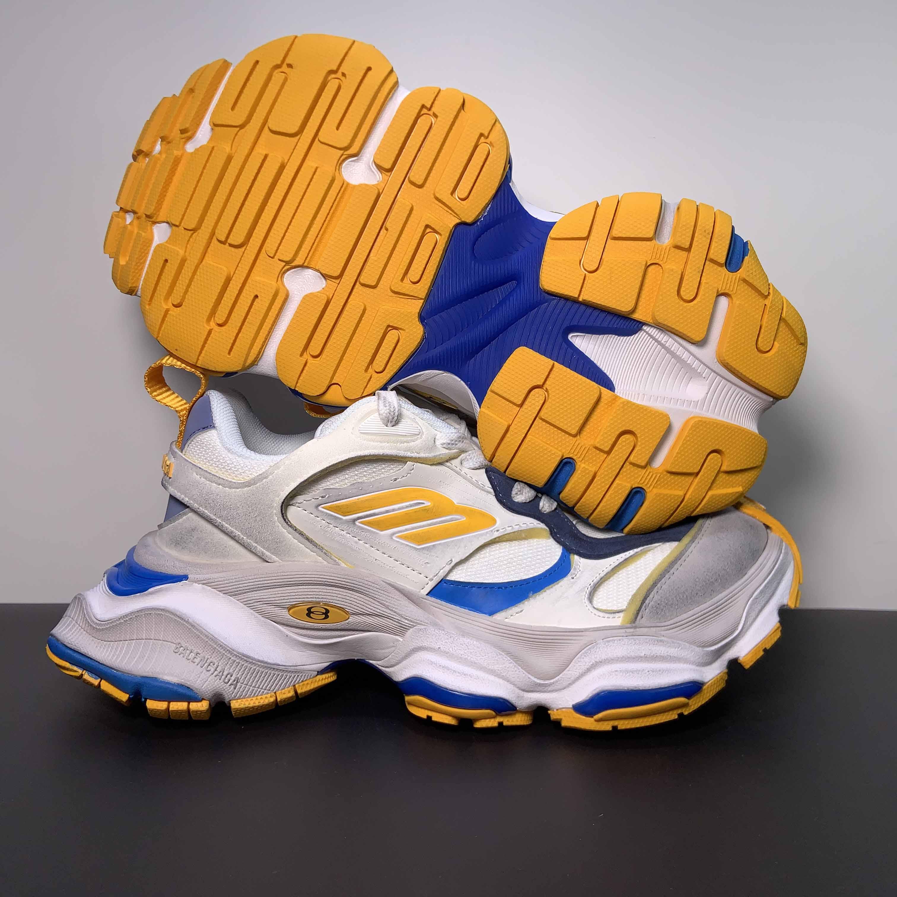 Balenciaga Cargo Sneaker In White/Grey/Orange /Blue  - DopestKickz