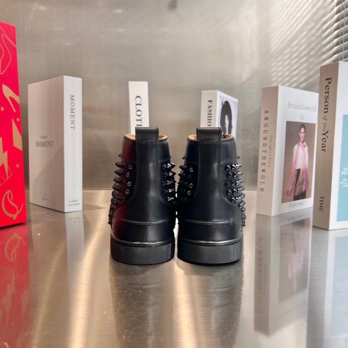 Christian Louboutin High Top Sneaker In Black - DopestKickz