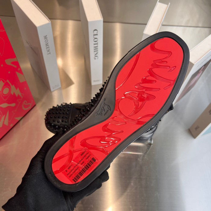 Christian Louboutin High Top Sneaker In Black - DopestKickz