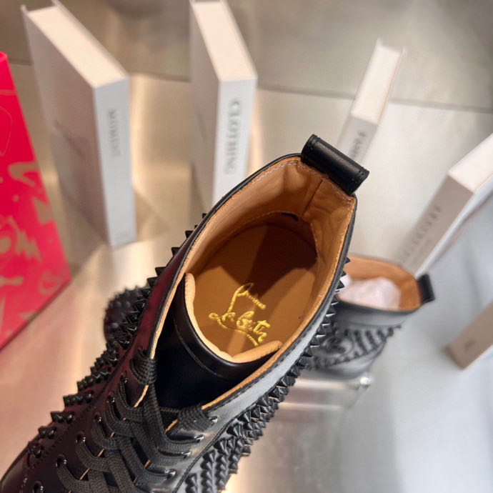 Christian Louboutin High Top Sneaker In Black - DopestKickz