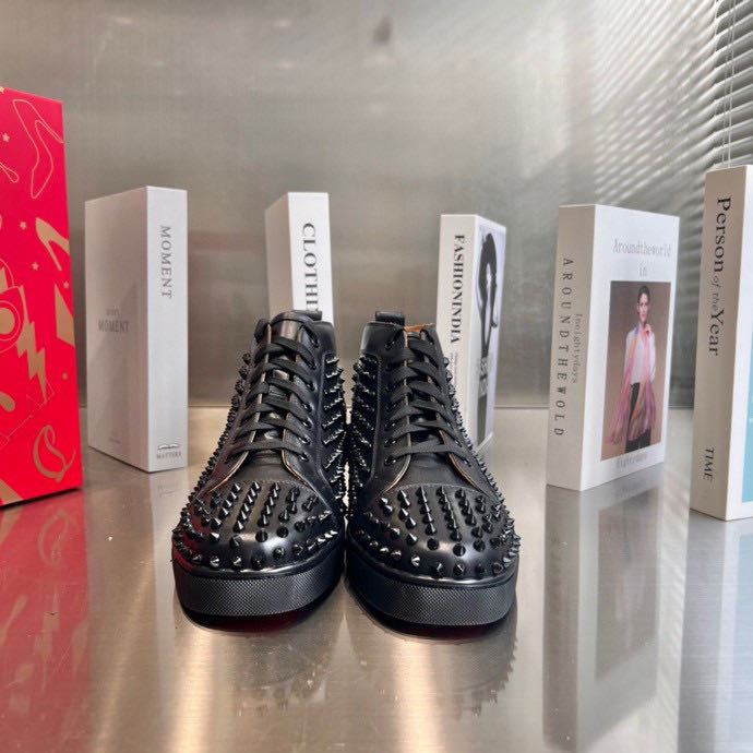 Christian Louboutin High Top Sneaker In Black - DopestKickz