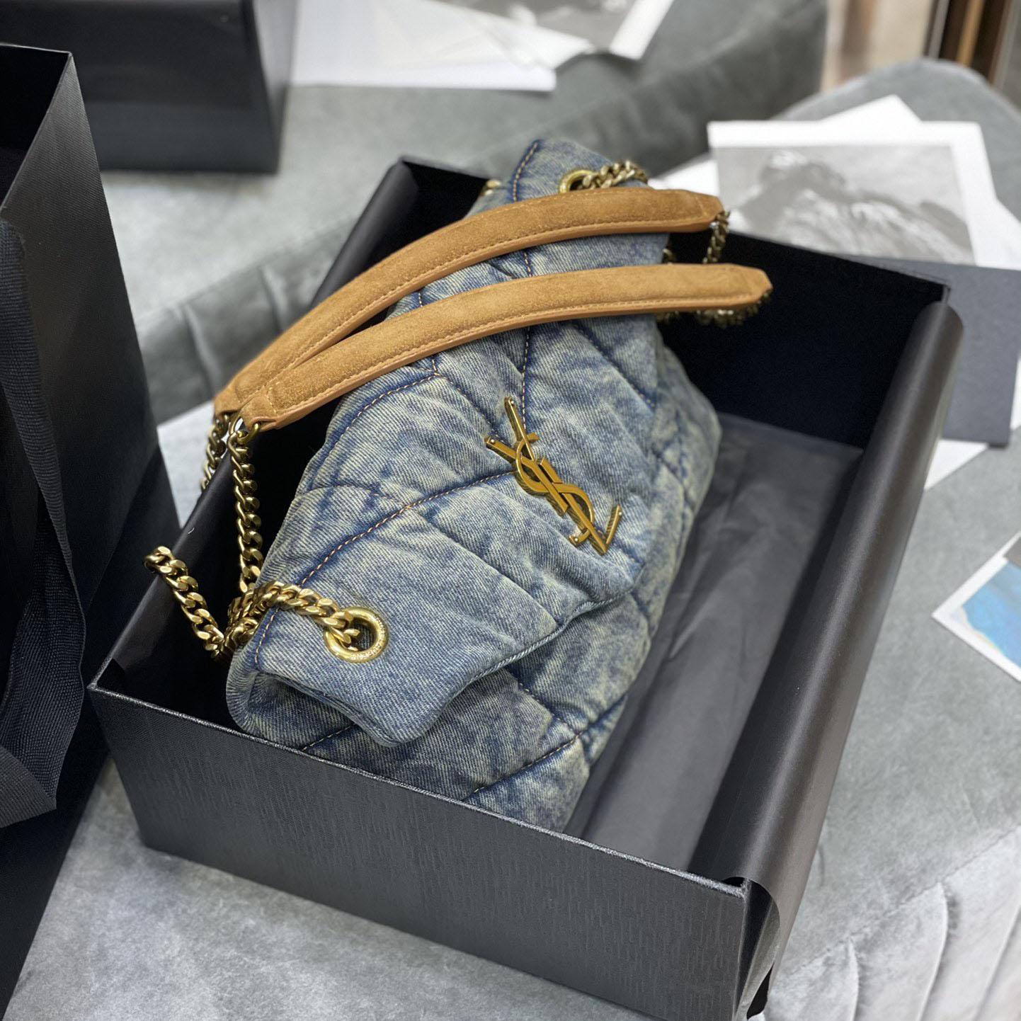 Saint Laurent Puffer Toy In Denim （29×17×11cm） - DopestKickz