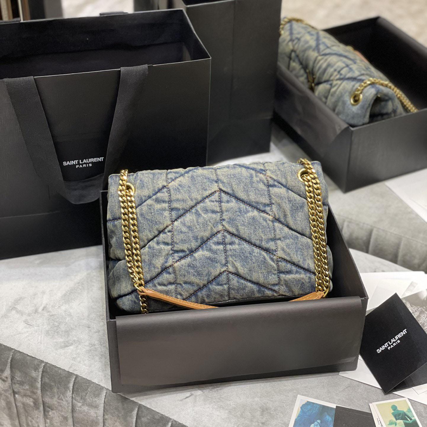 Saint Laurent Puffer Toy In Denim （29×17×11cm） - DopestKickz