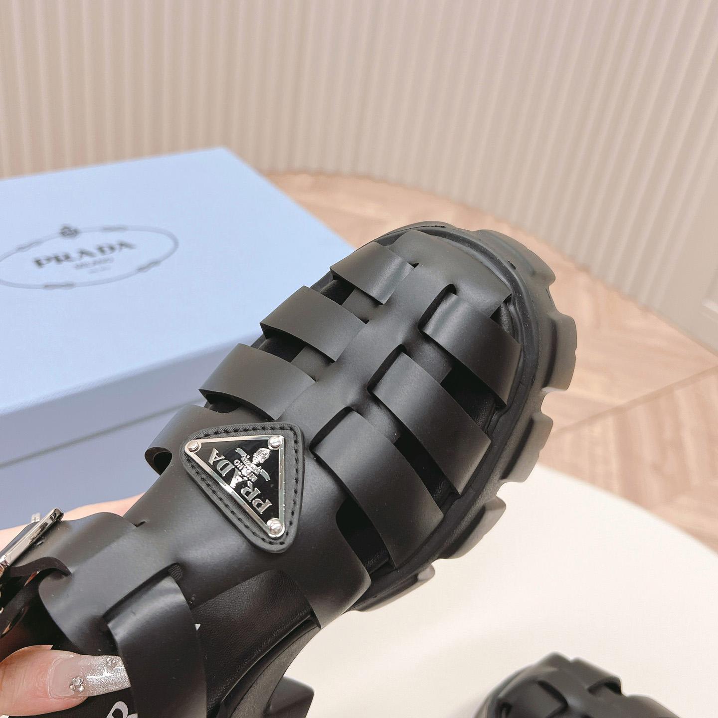 Prada Rubber Monolith Sandals - DopestKickz