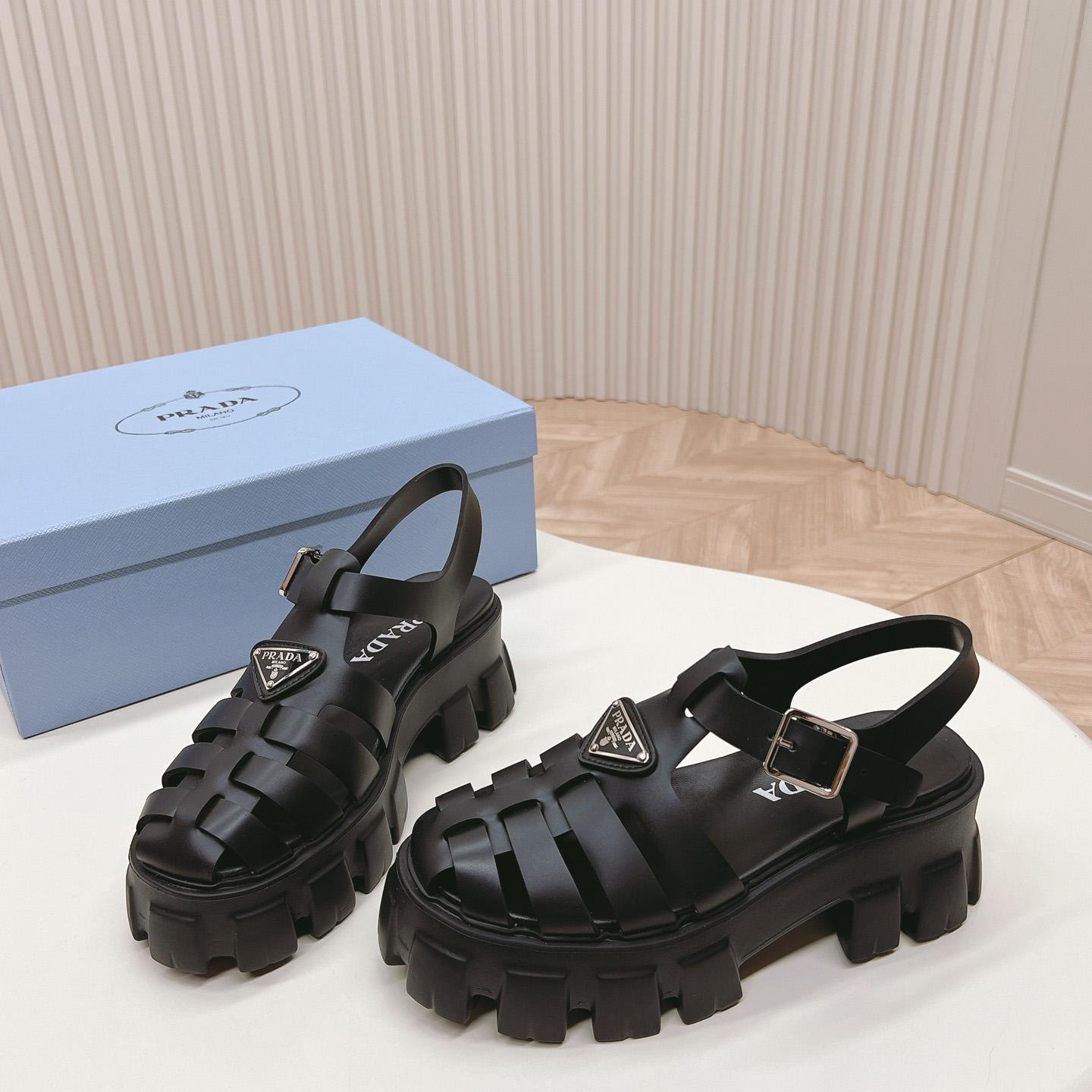 Prada Rubber Monolith Sandals - DopestKickz