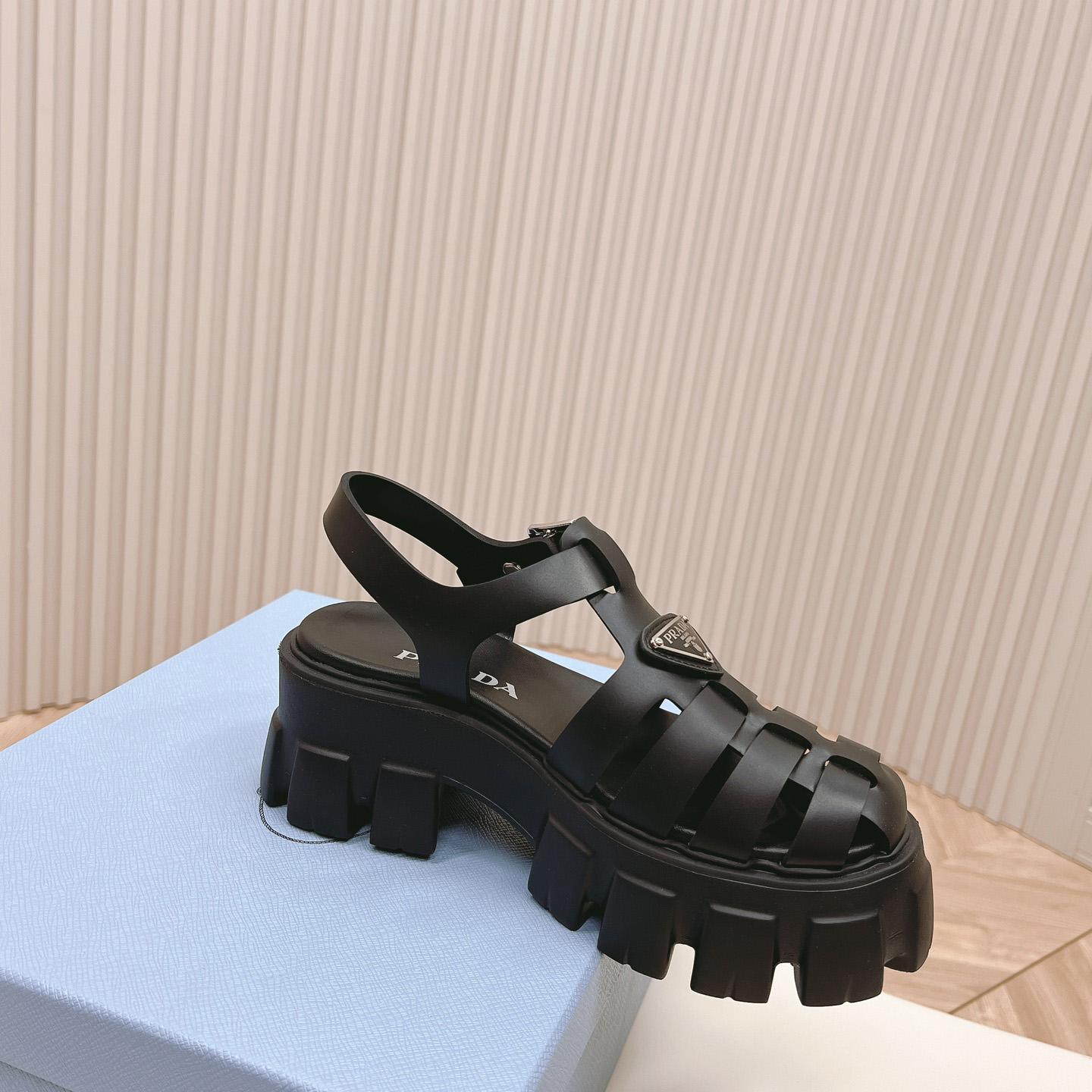 Prada Rubber Monolith Sandals - DopestKickz