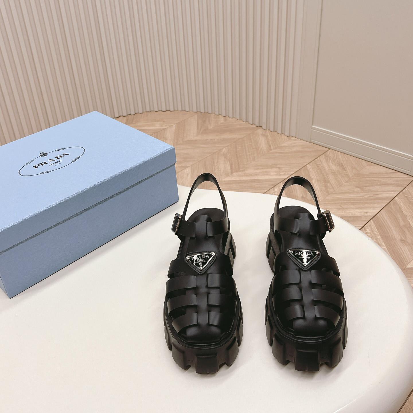 Prada Rubber Monolith Sandals - DopestKickz
