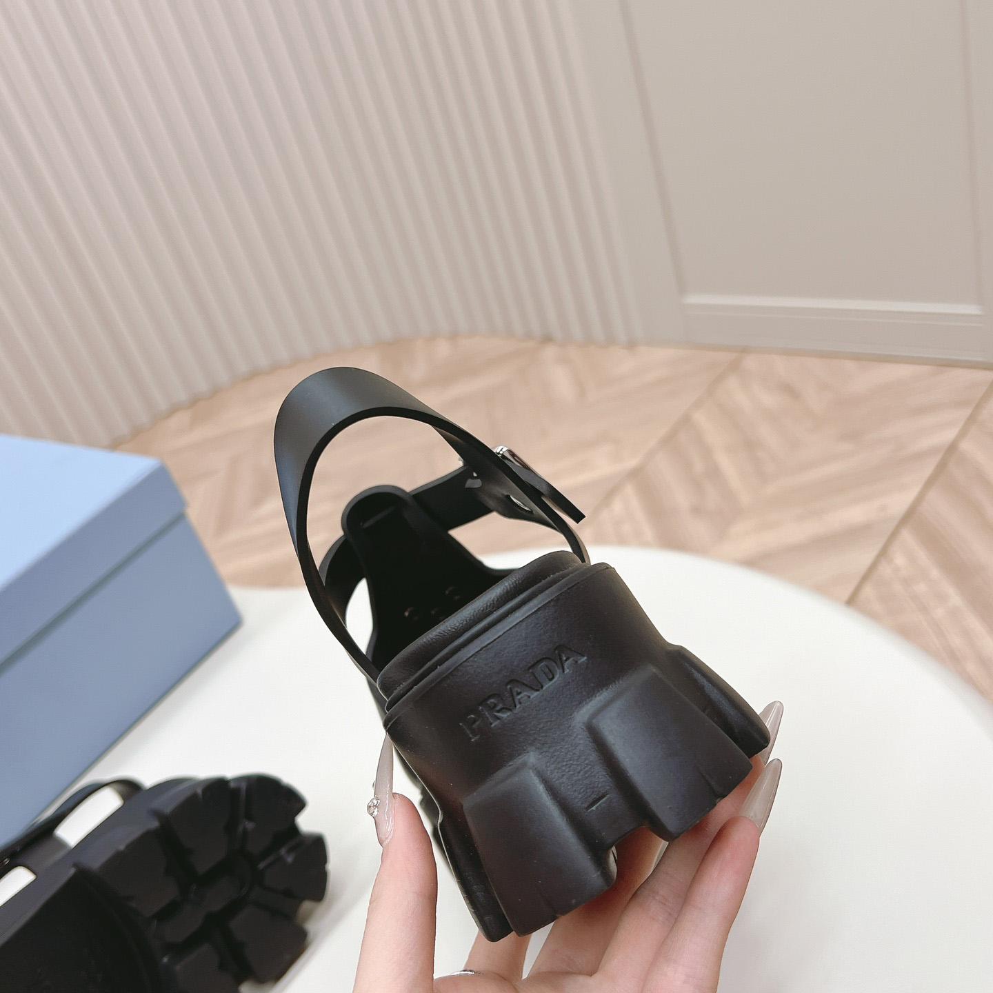 Prada Rubber Monolith Sandals - DopestKickz