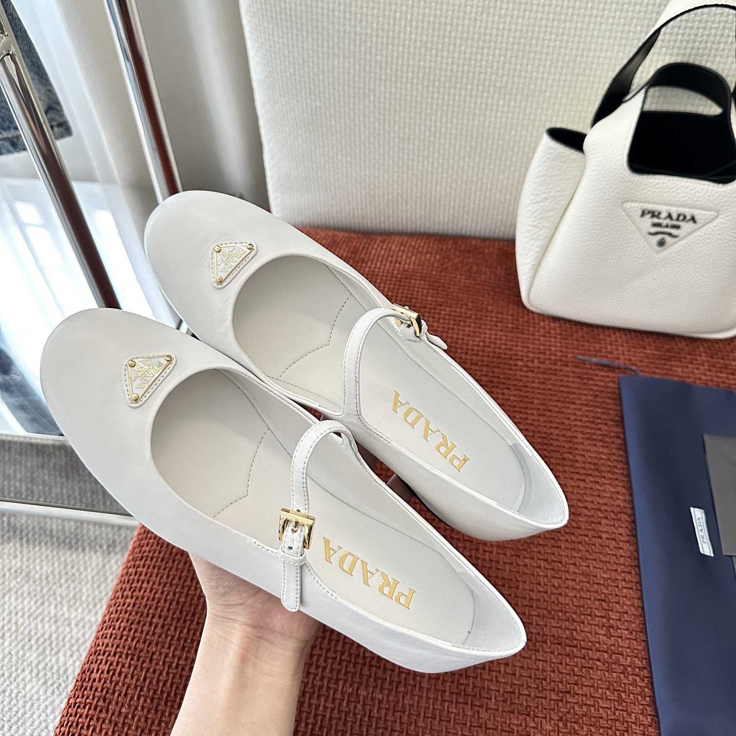 Prada Nappa Leather Ballerinas - DopestKickz
