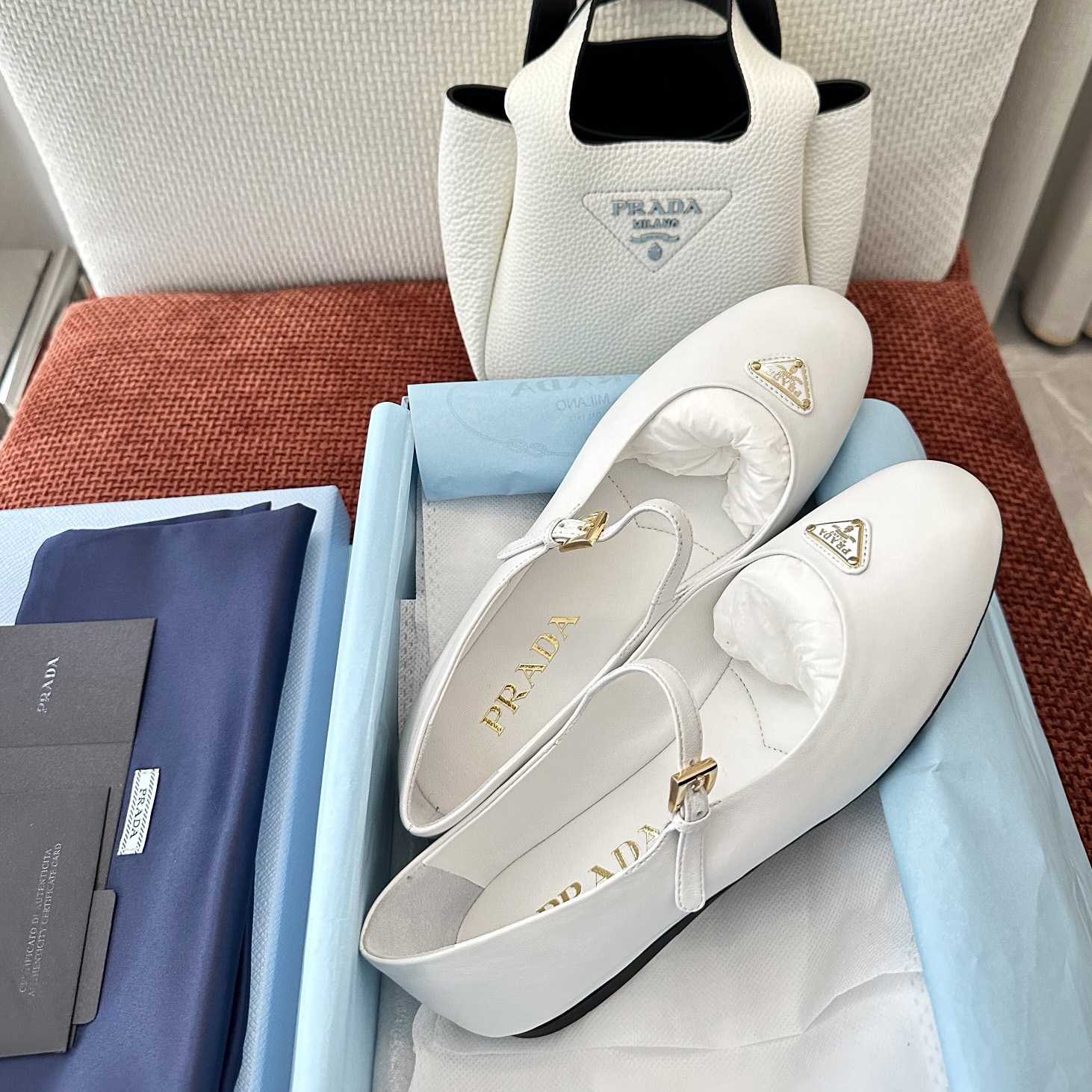 Prada Nappa Leather Ballerinas - DopestKickz