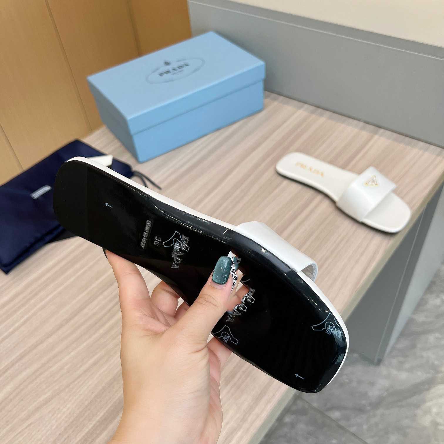 Prada Leather Slides - DopestKickz