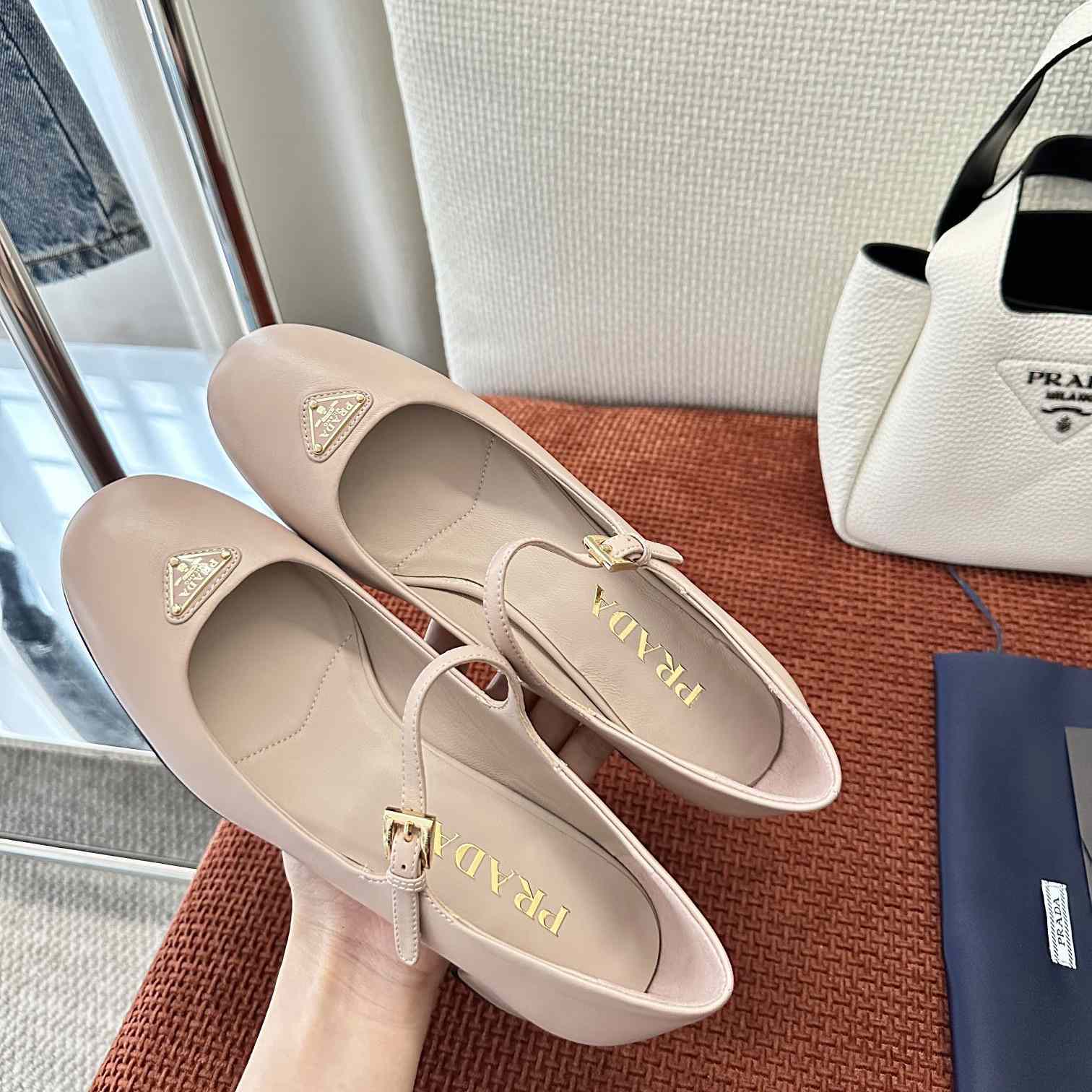 Prada Nappa Leather Mary Jane Pumps - DopestKickz