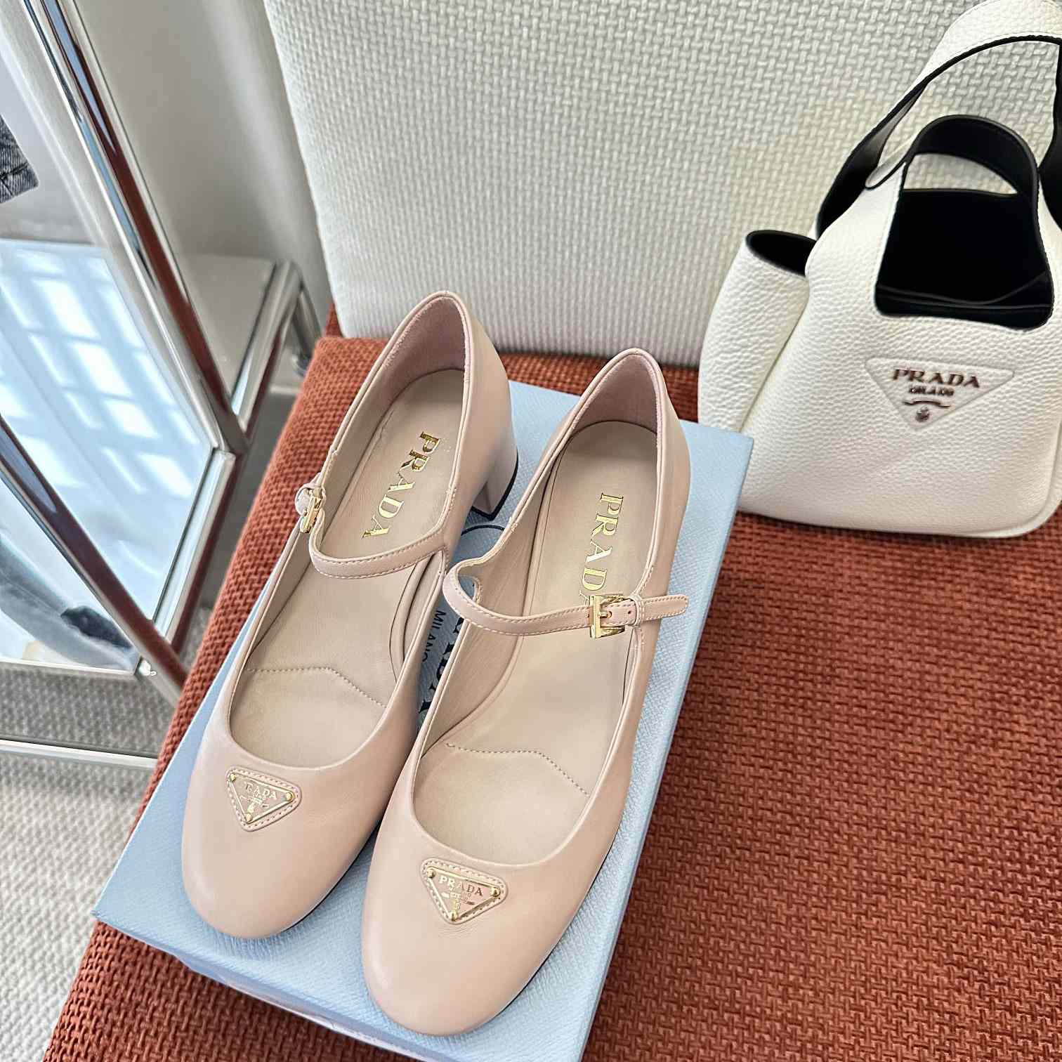 Prada Nappa Leather Mary Jane Pumps - DopestKickz