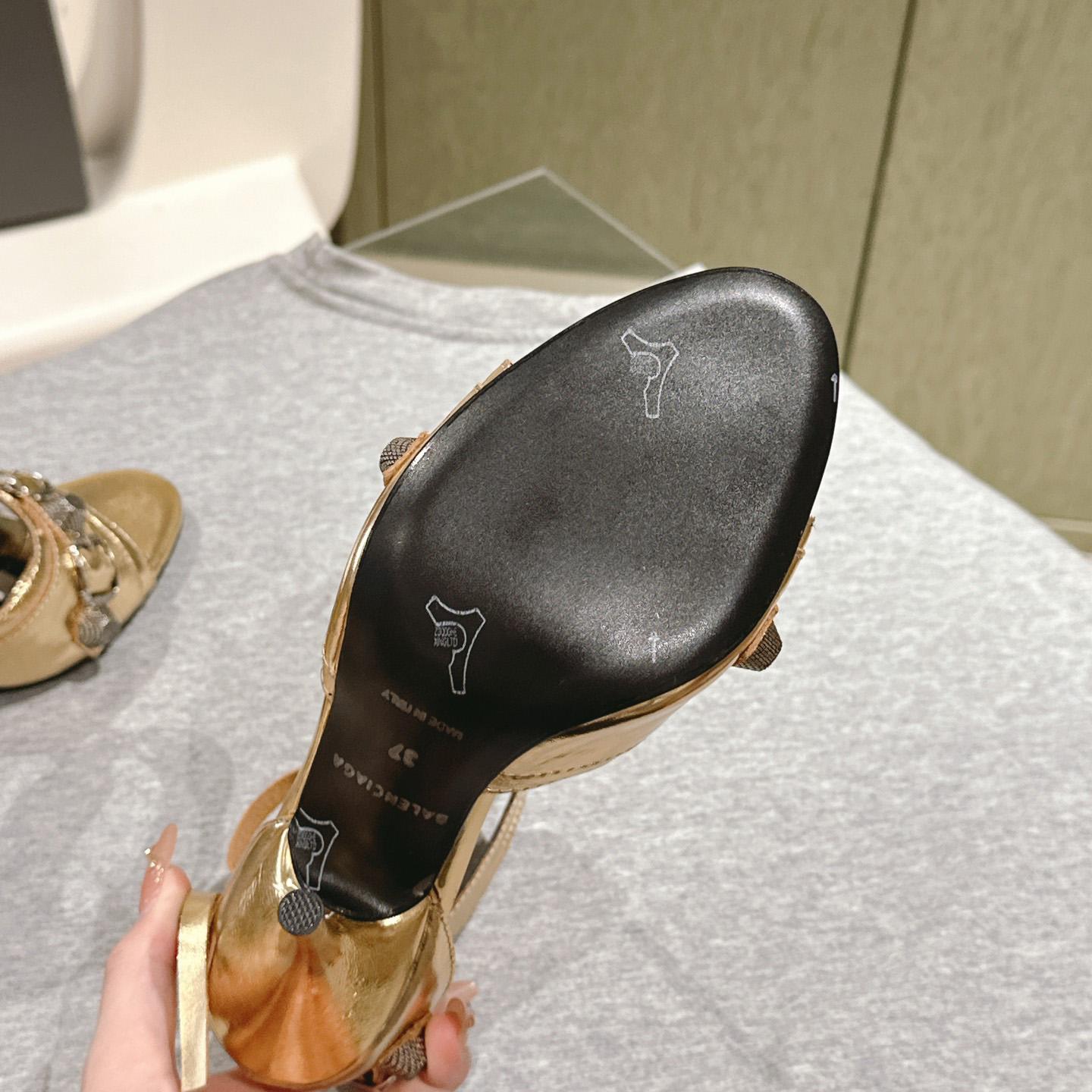 Balenciaga Cagole 110mm Metallic-finish Sandals - DopestKickz