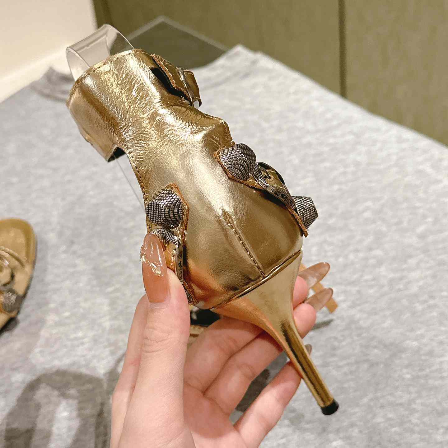 Balenciaga Cagole 110mm Metallic-finish Sandals - DopestKickz