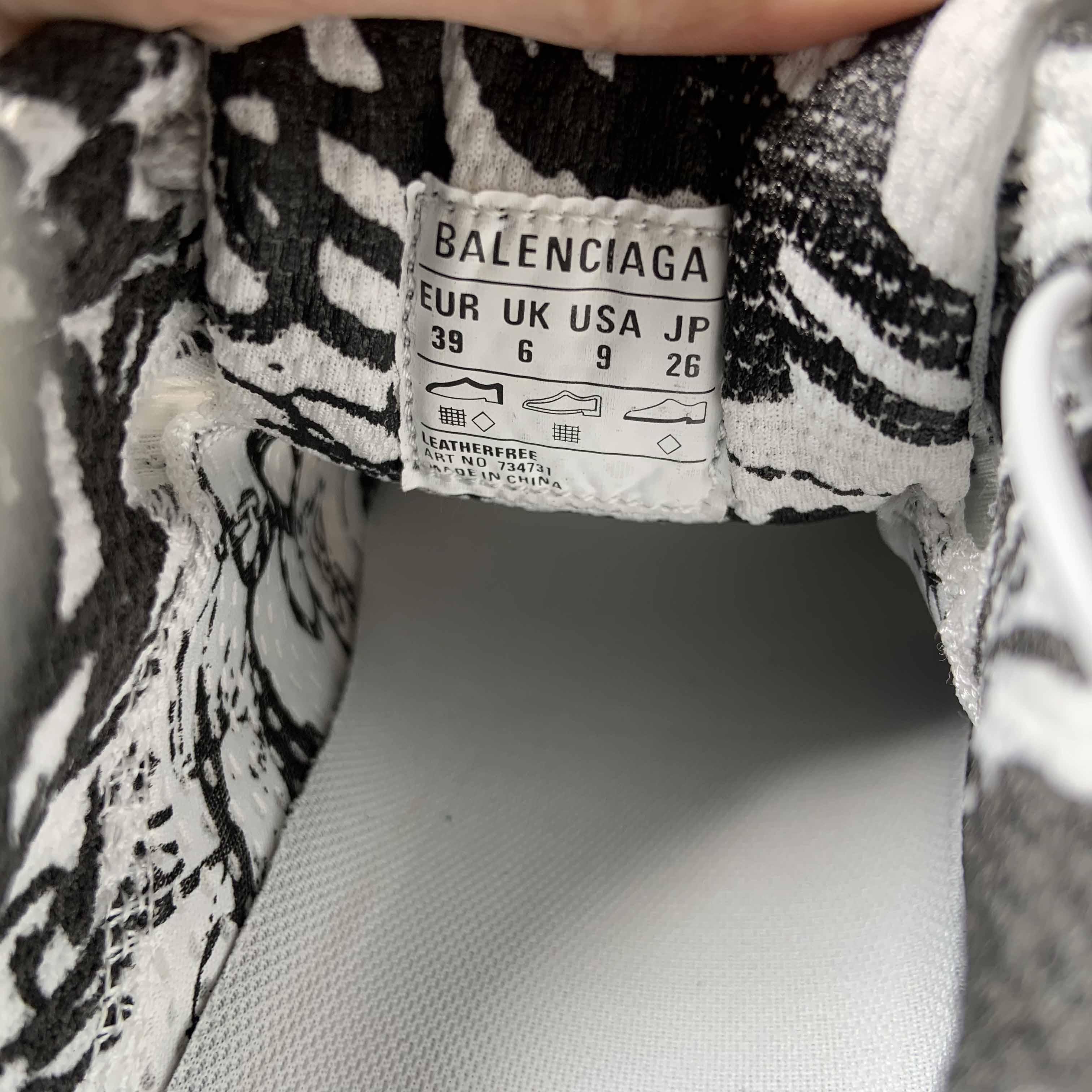 Balenciaga 3XL Extreme Graffiti Sneaker In White And Black  - DopestKickz