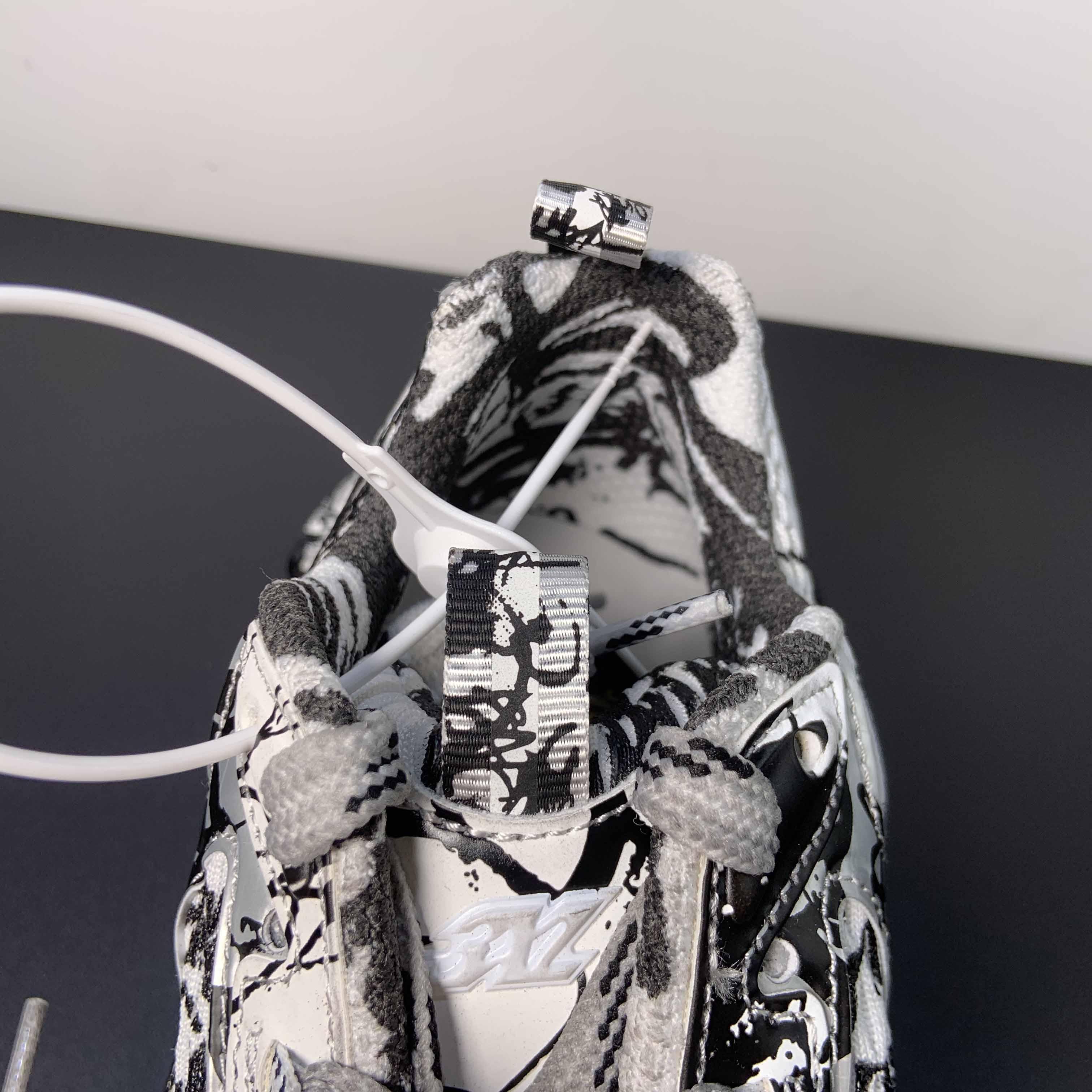Balenciaga 3XL Extreme Graffiti Sneaker In White And Black  - DopestKickz