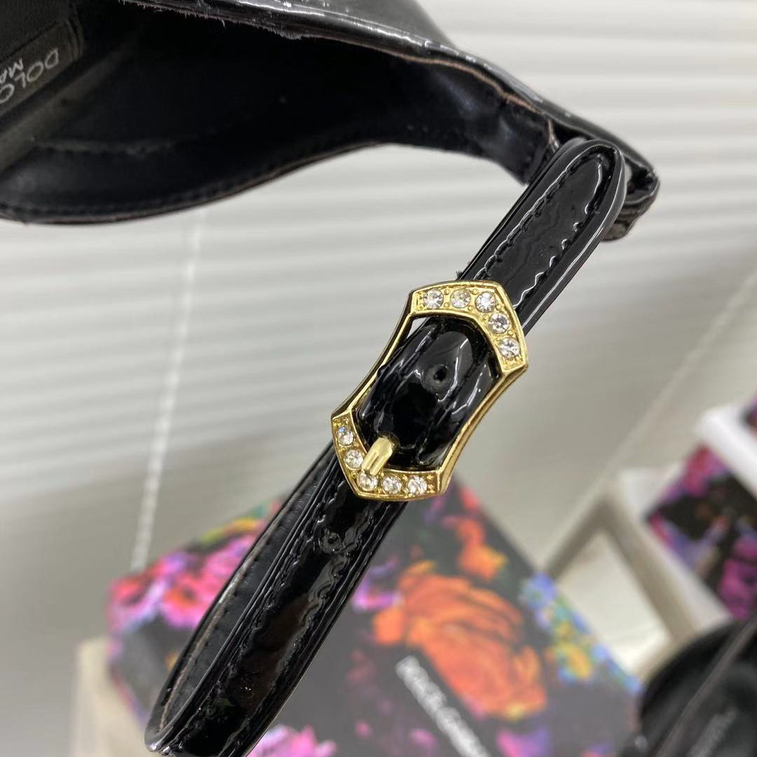 Dolce & Gabbana Women's Leather Heel Sandals - DopestKickz