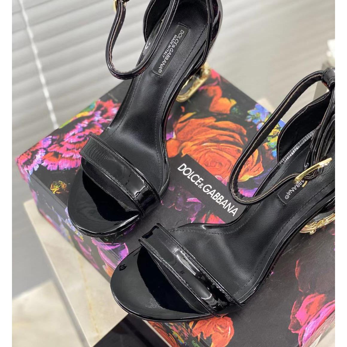 Dolce & Gabbana Women's Leather Heel Sandals - DopestKickz