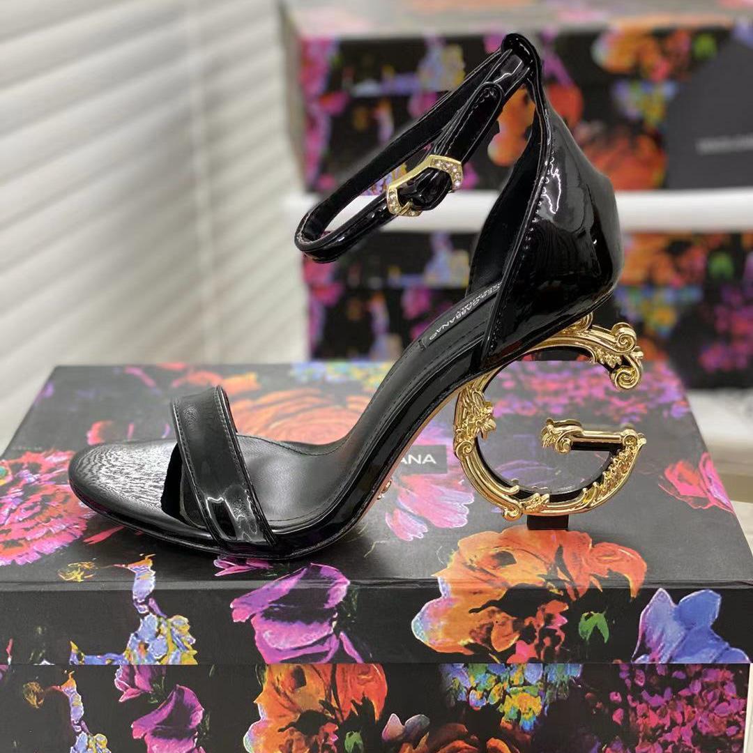 Dolce & Gabbana Women's Leather Heel Sandals - DopestKickz