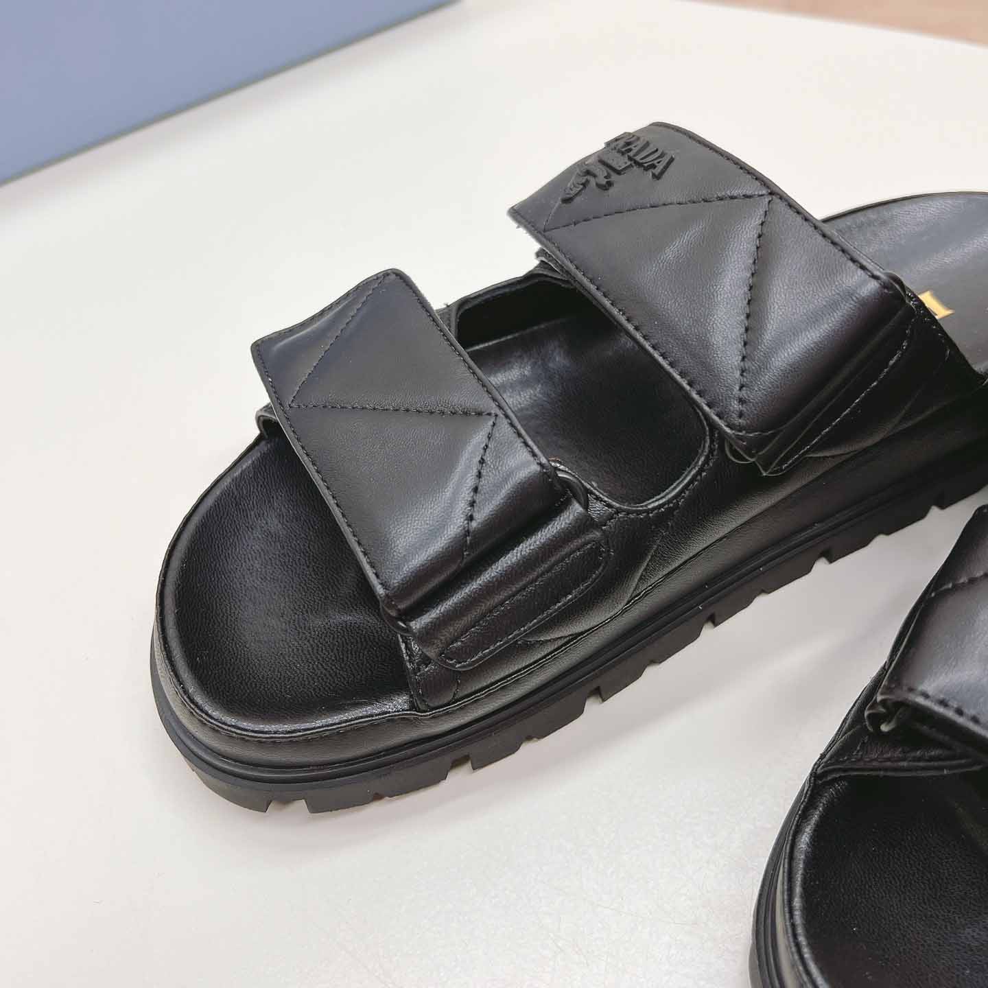 Prada Padded Nappa Leather Sandals - DopestKickz
