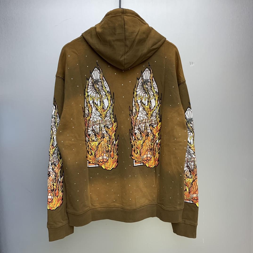 Who Decides War Flame Glass Hooded Sweatshirt - DopestKickz