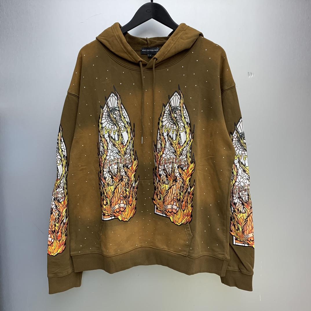 Who Decides War Flame Glass Hooded Sweatshirt - DopestKickz