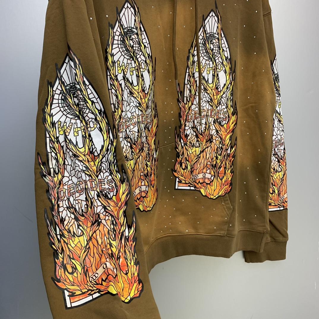 Who Decides War Flame Glass Hooded Sweatshirt - DopestKickz