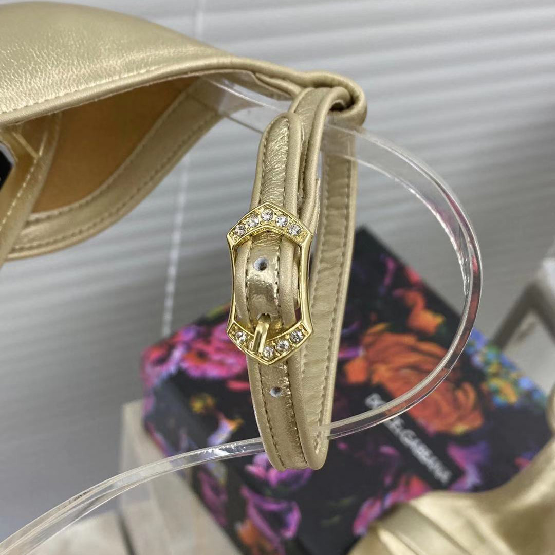 Dolce & Gabbana Keira Baroque DG Heel Sandals  90mm - DopestKickz