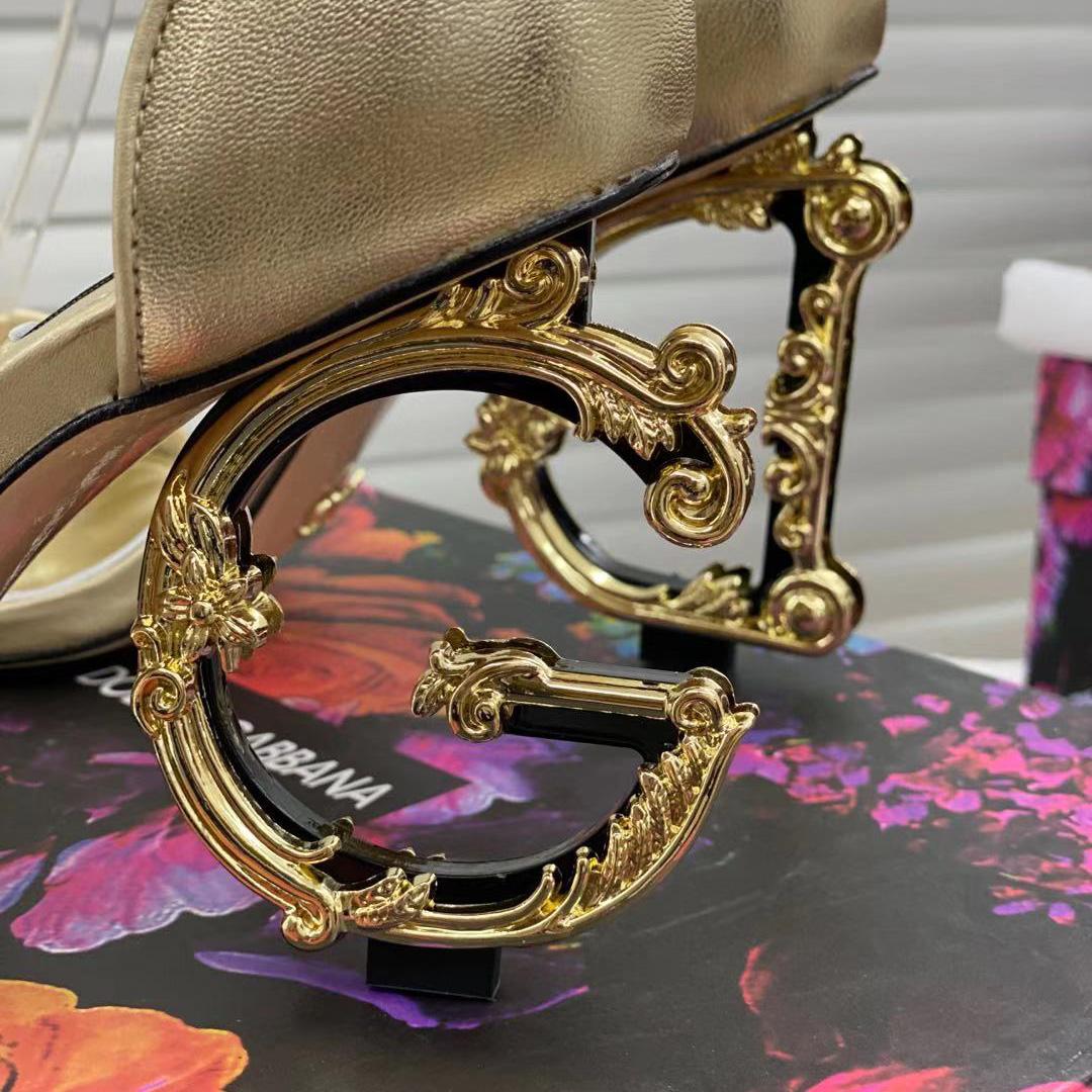 Dolce & Gabbana Keira Baroque DG Heel Sandals  90mm - DopestKickz