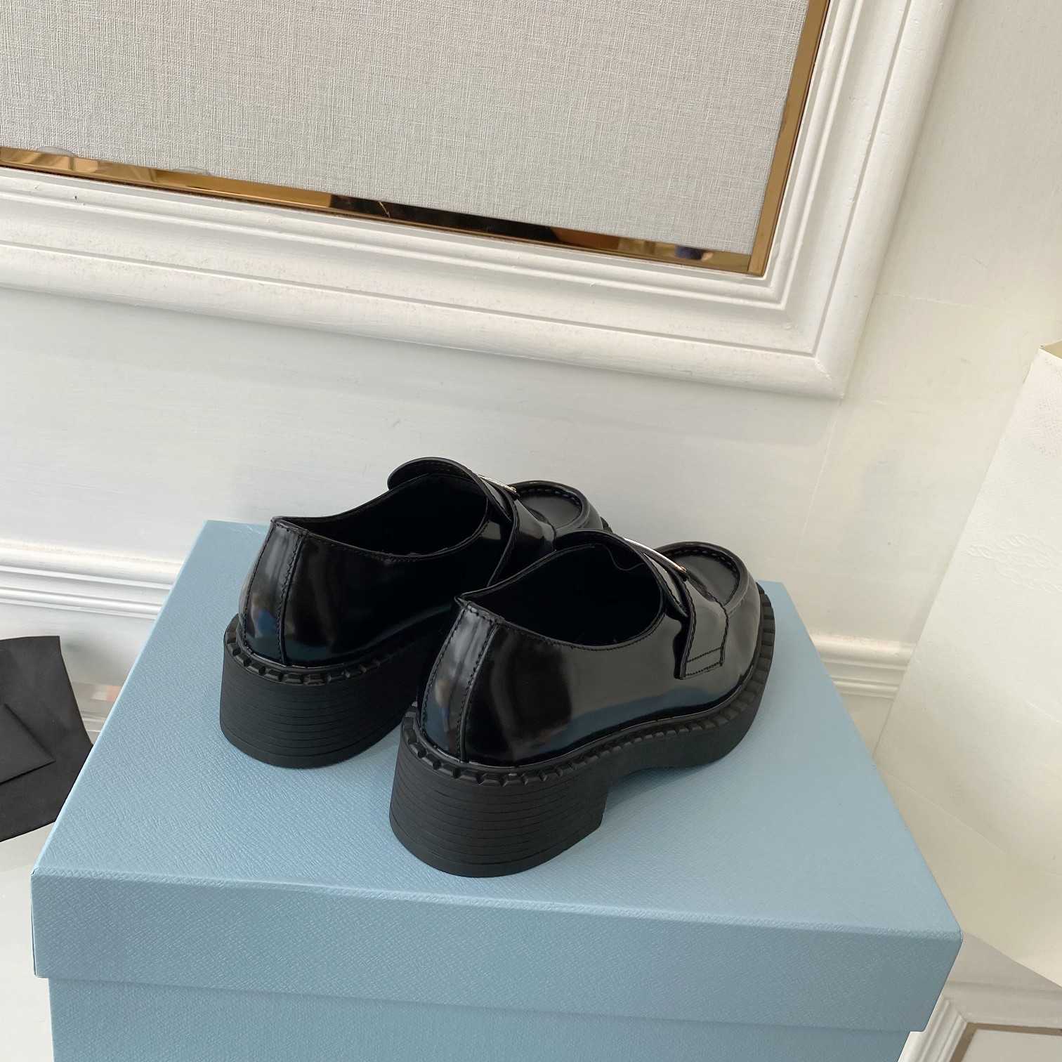 Prada Chocolate Patent Leather Loafers - DopestKickz