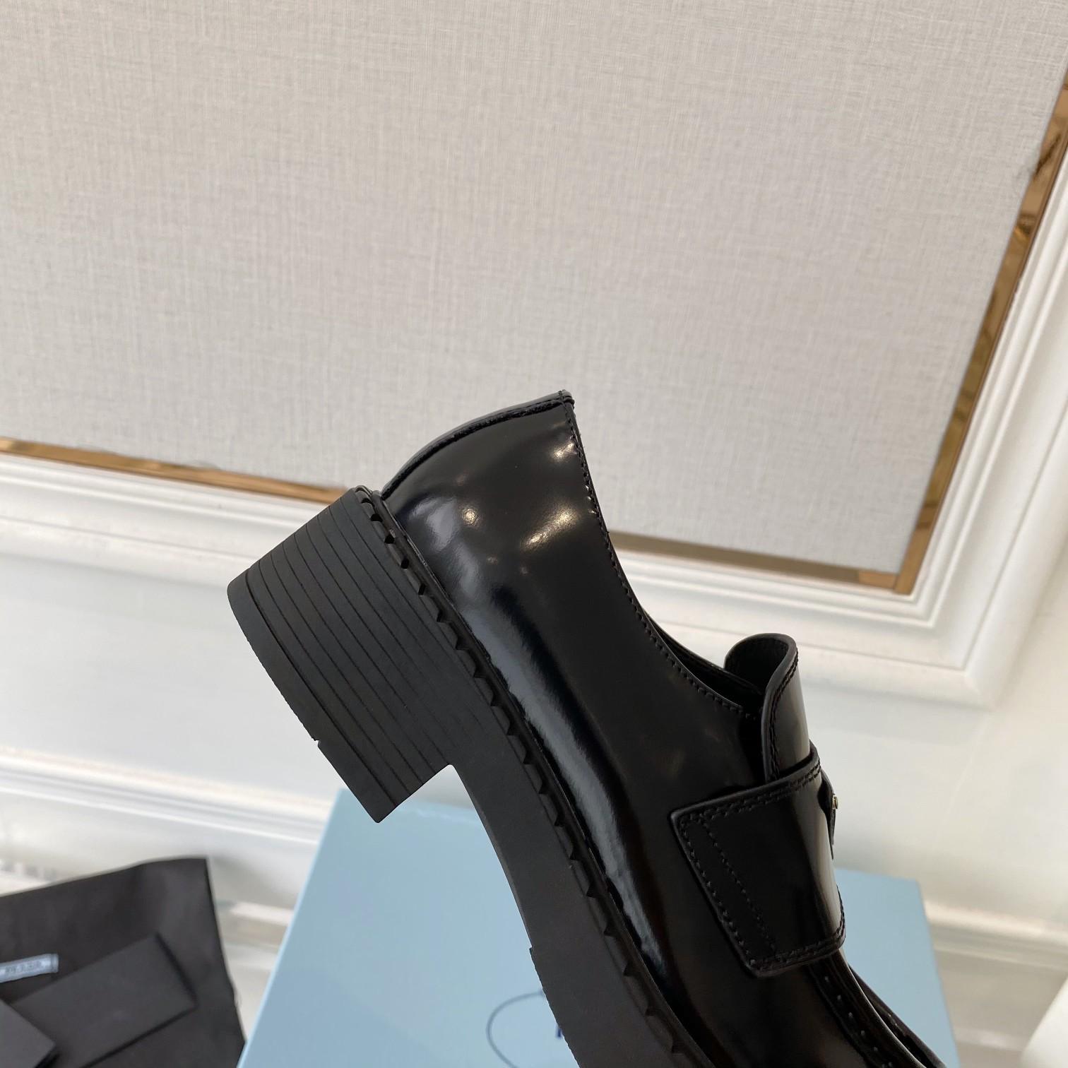 Prada Chocolate Patent Leather Loafers - DopestKickz