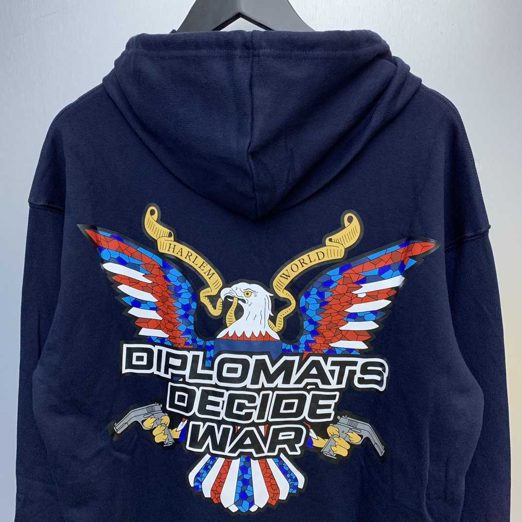 Who Decides War Diplomats Hooded Sweatshirt In Navy - DopestKickz